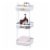 mDesign Vertical Standing Bathroom Shelving Unit Tower with 3 Baskets, White Perspective: left