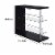 Enticing Rectangular Bar Unit With 2 Shelves And Wine Holder, Black Perspective: left