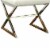 Benjara 20  Contemporary Leather Upholstery Stool with Metal Base in White Perspective: left