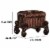 Tufted Fabric Upholstered Wooden Vanity Stool With Scrolled Legs, Cherry Oak Brown Perspective: left
