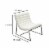 Leather Upholstered Lounge Chair with Channel Tufting Details  and Steel Frame, White  and Perspective: left