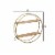 Wood and Metal Wall Shelf with 2 Open Shelves, Brown and Gold- Saltoro Sherpi Perspective: left
