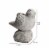 Cement Bird Figurine Sitting on a Hollow Rock, Large, Distressed Gray- Saltoro Sherpi Perspective: left