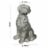 Saltoro Sherpi Border Terrier Dog Fiberstone Figurine in Sitting Position, Distressed Gray Perspective: left
