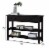 Two Drawer Console Table with Two Open Shelves and Block Legs, Dark Brown- Saltoro Sherpi Perspective: left