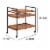 Metal Frame Serving Cart with Adjustable Compartments, Oak Brown and Black- Saltoro Sherpi Perspective: left