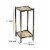 Benjara BM216732 2 Tier Square Stone Top Plant Stand with Metal Frame, Black & Gray - Small Perspective: left