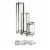 Benjara BM216735 2 Tier Square Slatted Top Plant Stand, Black & Gold - Set of 3 Perspective: left