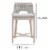 Interwoven Rope Counter Stool with Flared Legs and Cross Support, Gray Perspective: left