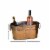 Metal Wine Cooler with Ring Handle and Studded Nail Accents, Bronze- Saltoro Sherpi Perspective: left