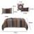 Stripe Pattern Cotton Quilt Set with 2 Quilt Shams and 2 Pillows,Multicolor Perspective: left