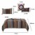 Stripe Pattern Cotton Quilt Set with 2 Pillows and 2 Quilt Shams,Multicolor Perspective: left