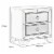 2 Drawer Wooden Nightstand with Mirror Trim and Ring Pulls, Silver Perspective: left