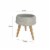 Ceramic Body Planter with Wooden Angled Legs, Set of Two, Gray and Brown- Saltoro Sherpi Perspective: left