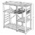 Wooden Bakers Rack with 4 Shelves and Wire Basket, Brown and Black- Saltoro Sherpi Perspective: left