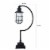 Metal Desk Lamp with Block Base and Glass Shade, Black- Saltoro Sherpi Perspective: left