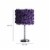 Bloom Roses Drum Shade Table Lamp with Twisted Acrylic Base, Purple- Saltoro Sherpi Perspective: left