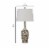 150 Watt Leaf Engraved Ceramic Base Table Lamp, Silver and Black- Saltoro Sherpi Perspective: left