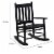 Rocking Chair with Slatted Design Back and Seat, Black- Saltoro Sherpi Perspective: left