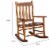 Rocking Chair with Slatted Design Back and Seat, Brown- Saltoro Sherpi Perspective: left