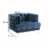 Velvet Upholstered Chair with Tufted Details and Acrylic Legs, Blue- Saltoro Sherpi Perspective: left