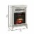 LED Fireplace with Remote Control and 1 Drawer, Silver Perspective: left