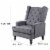Rocking Chair with Button Tufted Wingback and Track Arms, Gray- Saltoro Sherpi Perspective: left