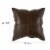 Square Leatherette Throw Pillow with Stitched Details, Dark Brown Perspective: left