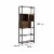 Axa 68 Inch Bamboo Shelf Bookcase with Cabinet, Right Facing, Dark Brown Perspective: left