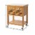 36 Inch Bamboo Kitchen Cart Island, 2 Drawers, Stainless Steel Top, Brown- Saltoro Sherpi Perspective: left
