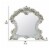Jess 47 Inch Classic Mirror, Beveled Scrolled Carved Trim, Wood, White- Saltoro Sherpi Perspective: left