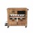 31 Inch Handcrafted Rustic Mango Wood Bar Cart Trolly with 3 Drawers and 6 Wine Bottle Perspective: left