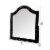 44 Inch Wall Mirror, Velvet Wrapping, Button Tufting, Black Perspective: left