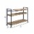 Ley 48 Inch 3 Tier Industrial Style Bookshelf, Metal, Brown, Black- Saltoro Sherpi Perspective: left