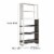 Crew 69 Inch 5 Tier Wood Bookcase Unit, Modern Open Design, Oak White, Gray Perspective: left