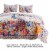 Tess Microfiber 2 Piece Twin Quilt Set, Peacock, Floral Print, Multicolor Perspective: left