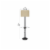 Ava 61 Inch Modern Floor Lamp, Glass Tray Table, 1 USB Port, Dark Bronze- Saltoro Sherpi Perspective: left