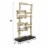 Jodie 23 Inch Metal Modern Accent Decor, Stacked Squares, Block Base, Gold- Saltoro Sherpi Perspective: left