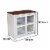 Dan 37 Inch Accent Storage Cabinet, Window Pane Sliding Door, Brown, White- Saltoro Sherpi Perspective: left