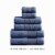 Indy Modern 6 Piece Cotton Towel Set, Softly Textured Design, Deep Blue- Saltoro Sherpi Perspective: left