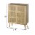 Dana 40 Inch Storage Cabinet, Wood Frame, 2 Shelves, 2 Rattan Doors, Brown, Saltoro Sherpi Perspective: left