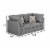 Niyam 67 Inch Loveseat Couch with Padded Seats and 2 Accent Pillows, Gray- Saltoro Sherpi Perspective: left