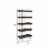 Pam 70 Inch Bookcase, 5 Wood Shelves with Raised Edges, Chrome Metal Frame- Saltoro Sherpi Perspective: left