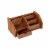5 Compartment Bamboo Desk Organizer - Wooden Office Supply Storage Accessory with Drawers and Perspective: left