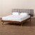 Baxton Studio Brita King SizeGrey Upholstered Walnut Finished Bed Perspective: left