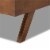 Baxton Studio Brita Upholstered Platform Queen Bed in Light Beige and Walnut Perspective: left