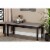 Corey Modern and Contemporary Grey Fabric Upholstered and Dark Brown Finished Wood Bench Perspective: left
