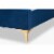 Serrano Glam and Luxe Navy Blue Velvet Fabric and Gold Metal Full Size Platform Bed Perspective: left