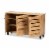 Baxton Studio Gisela Modern and Contemporary Oak Brown Finished Wood 3-Door Shoe Storage Perspective: left