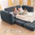 Intex Inflatable Pull-Out Sofa Bed Sleep Away Futon Couch, Queen, Gray (2 Pack) Perspective: left